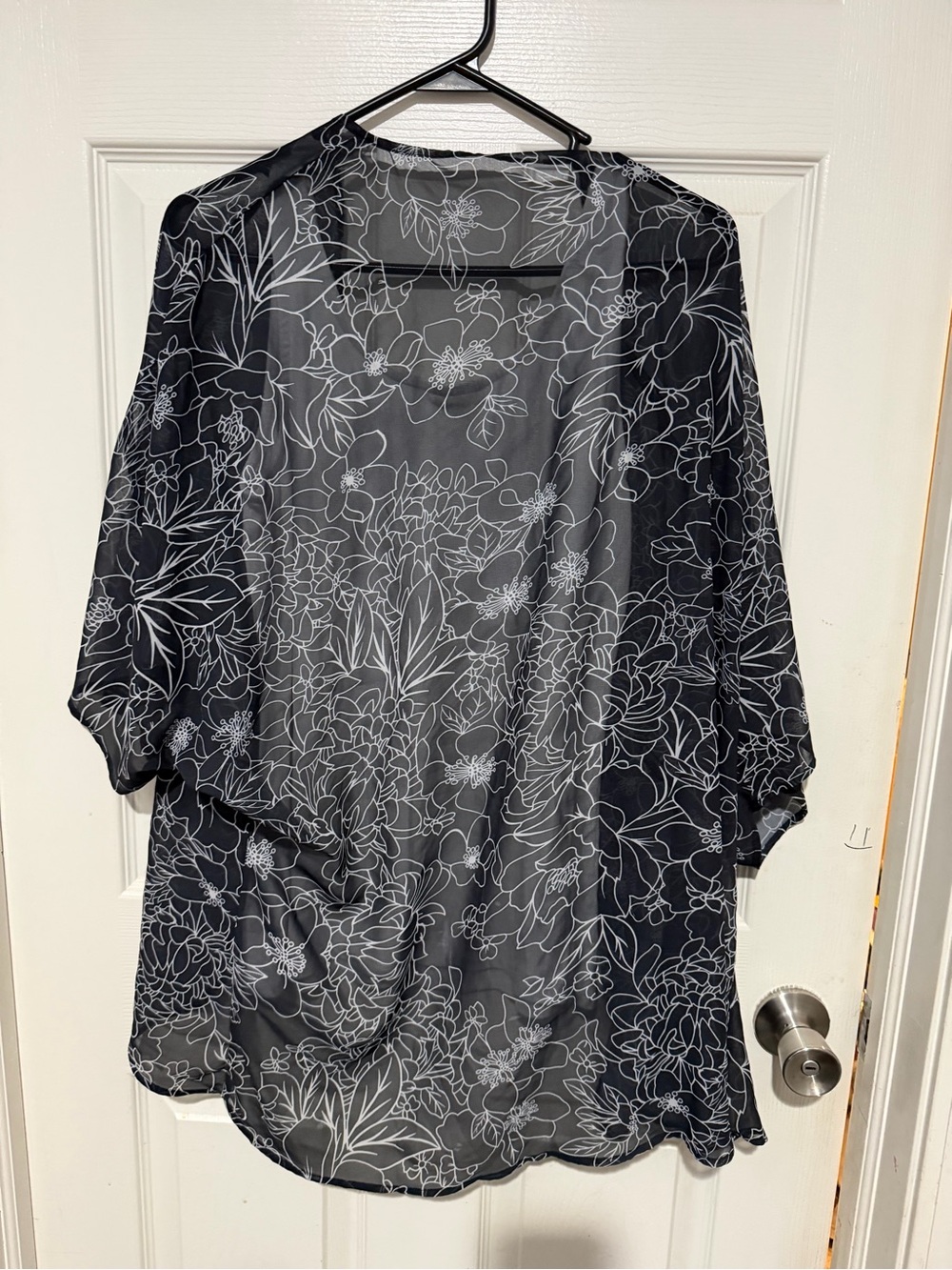 Torrid white tank and Black Sheer Floral Kimono - Picture 2 of 7